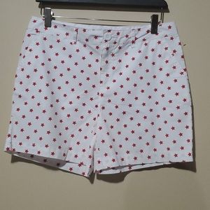 Caribbean Joe White Red Stars Shorts Size 6